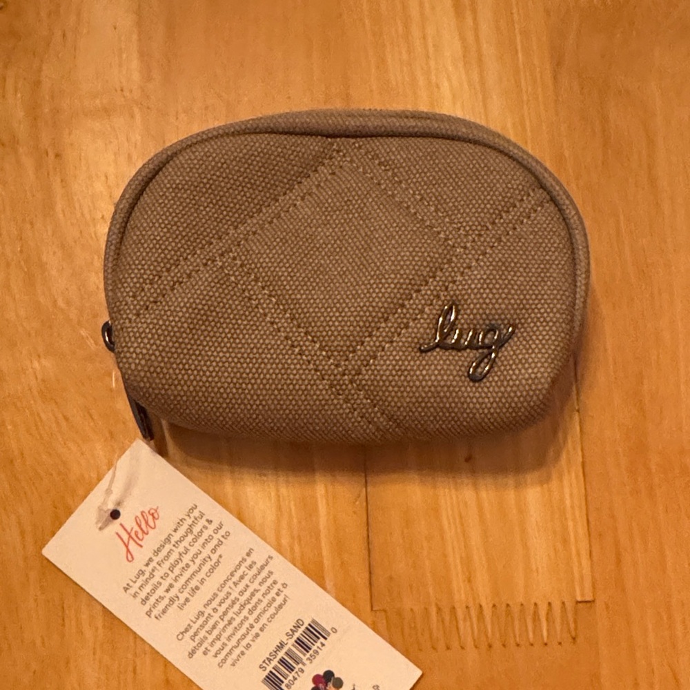 LUG Quilted Stash Wallet Mini Pouch in Sand NWT